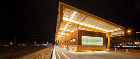 Upper Hutt train station at night